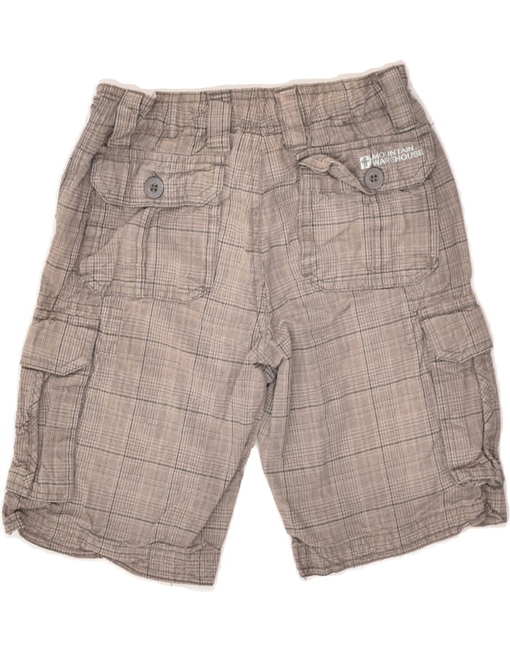 MOUNTAIN WAREHOUSE Short Cargo Garçon 7-8 Ans W22 Coton à Carreaux Gris