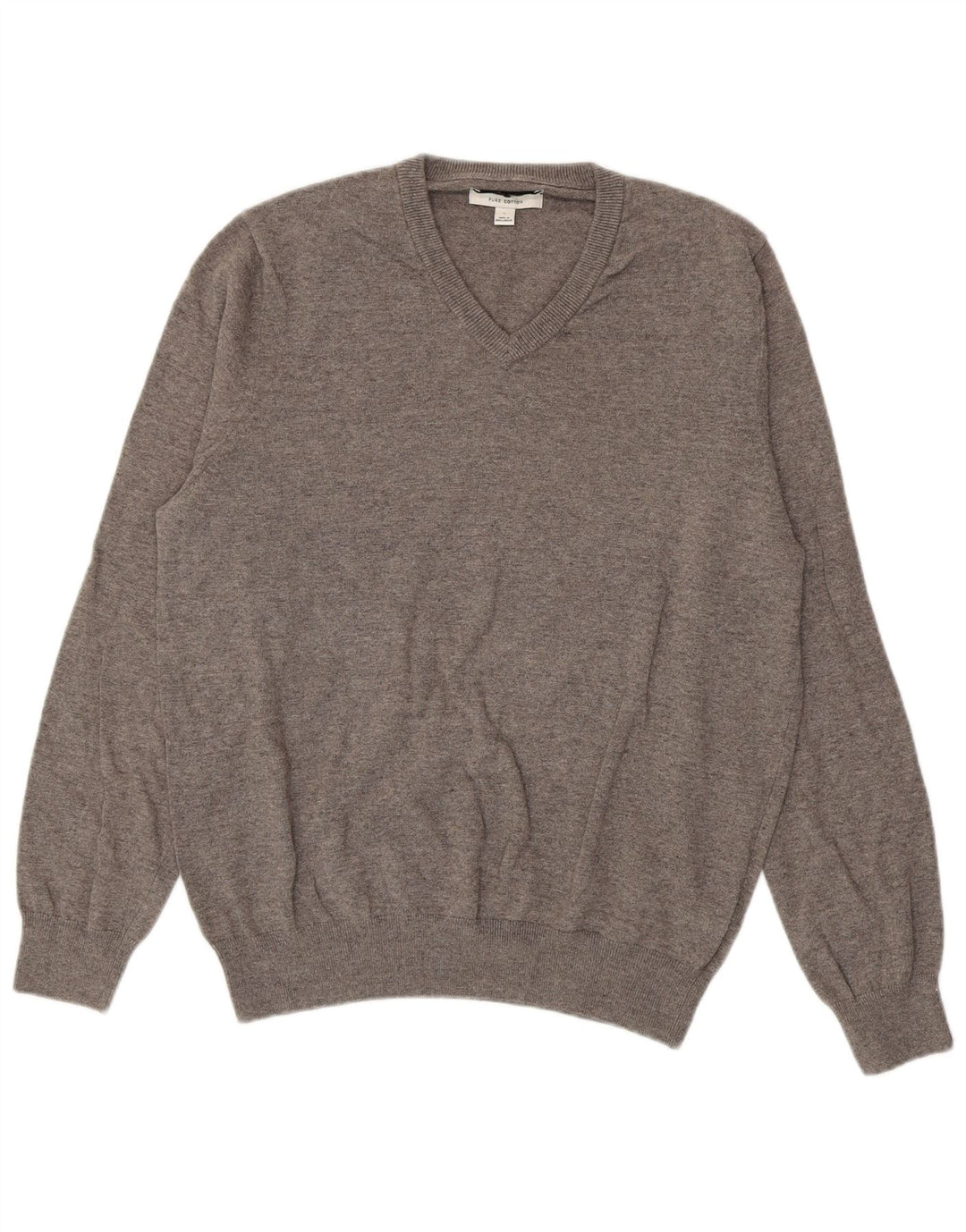 Marks & Spencer Pull col V pour homme en coton gris Taille L