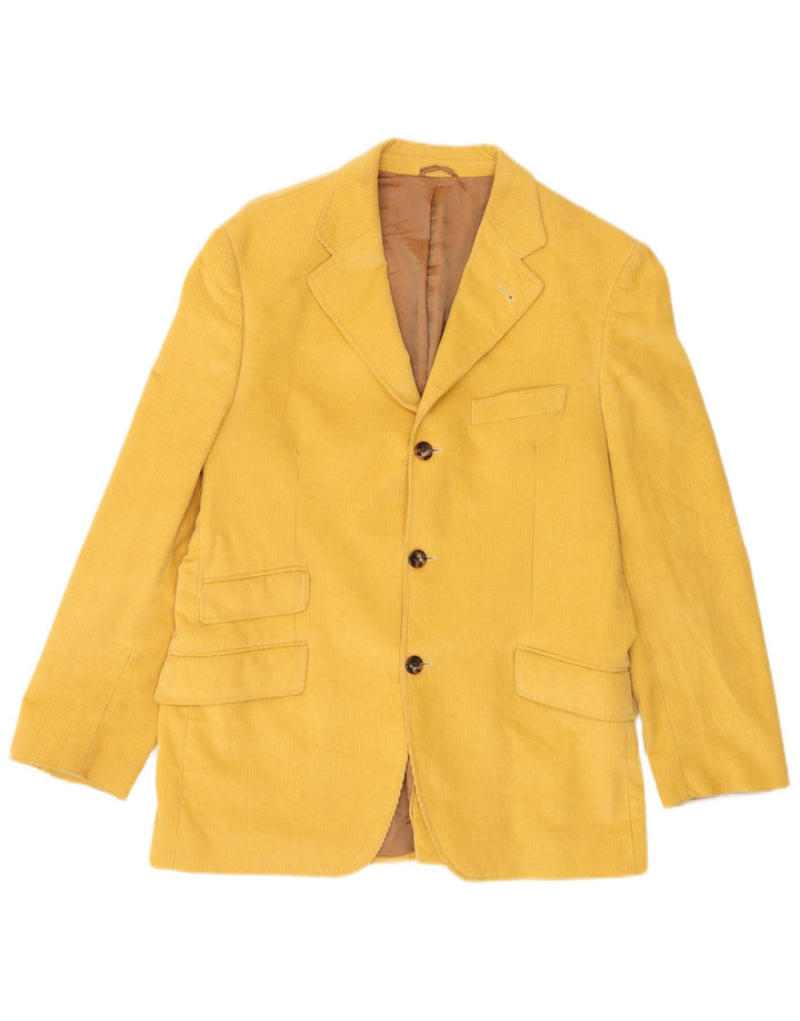 Brooksfield Veste blazer en velours côtelé à 3 boutons pour homme IT 48 en coton jaune moyen