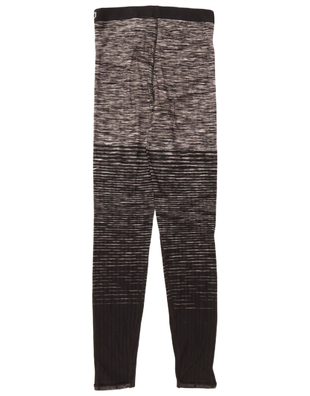 NIKE Leggings graphiques pour femmes UK 14 Grand polyester rayé noir