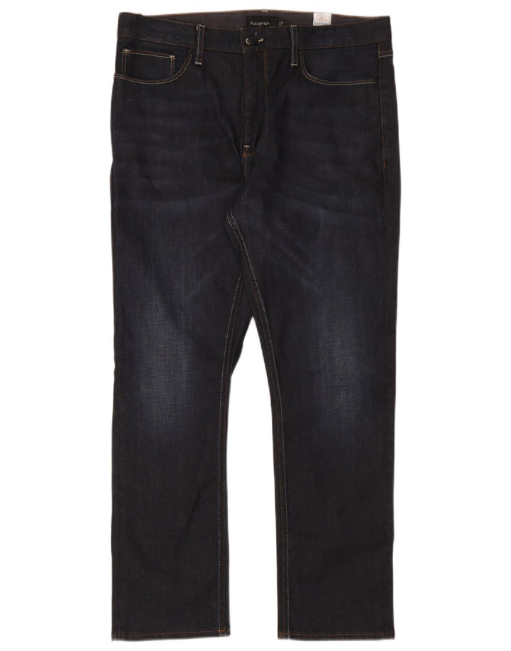 Marks & Spencer Jean Slim Autograph Homme W36 L29 Bleu Marine Coton