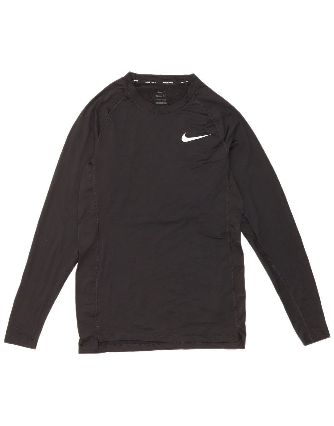 Nike Hommes Dri Fit Slim Haut à manches longues Petit Noir Polyester