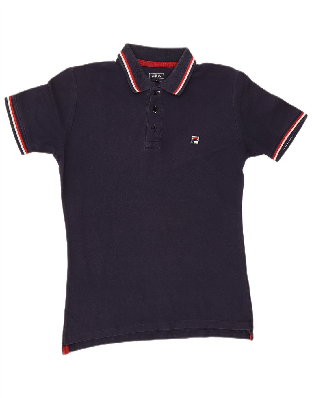 Fila Polo Homme Petit Bleu Marine Rayé Coton