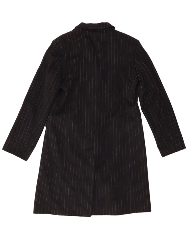 Cerruti Veste blazer longue à 3 boutons pour femme EU 46 XL Noir à fines rayures