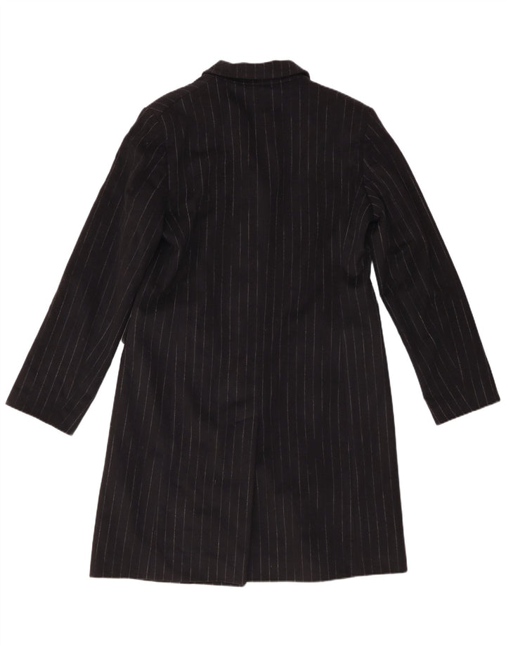 Cerruti Veste blazer longue à 3 boutons pour femme EU 46 XL Noir à fines rayures