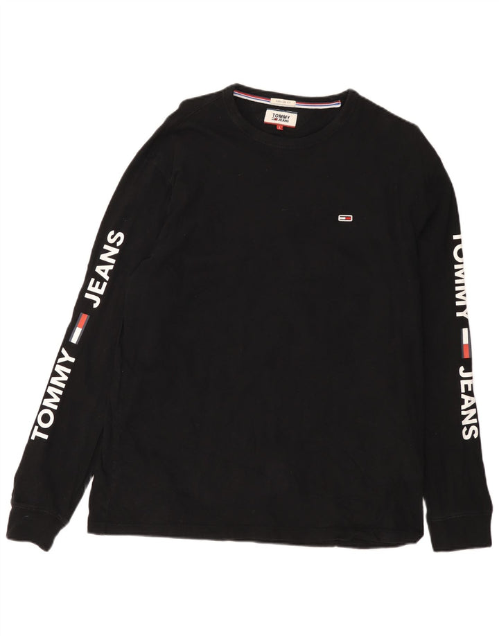Tommy Hilfiger Haut graphique à manches longues pour hommes Grand coton noir