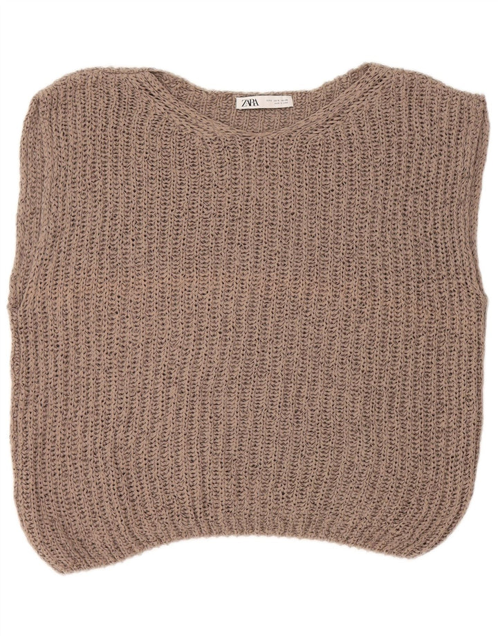 Zara Débardeur surdimensionné pour femme UK 10 Petit Beige