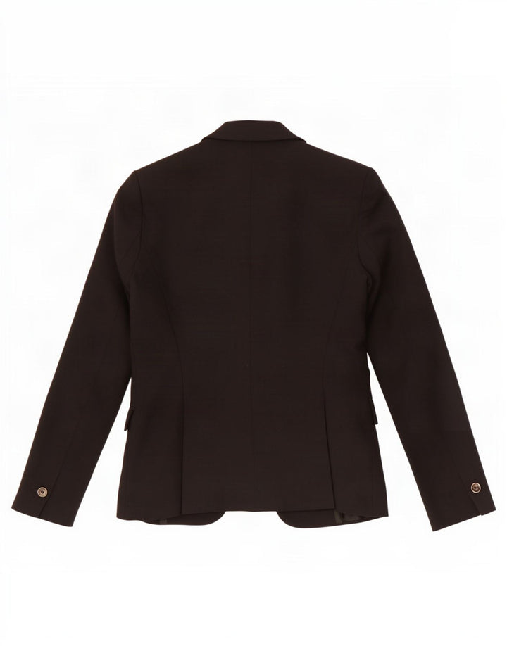 Zara Veste Blazer 1 Bouton Femme UK 10 Petit Coton Noir