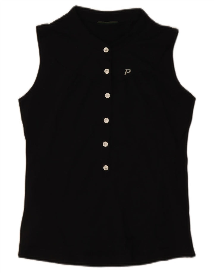 Peak Performance Polo sans manches pour femme UK 10 Small Noir Polyamide