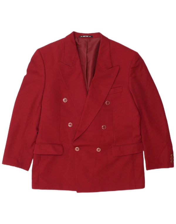 NOUVEAU FAST Veste blazer à double boutonnage pour hommes EU 50 Large Bordeaux