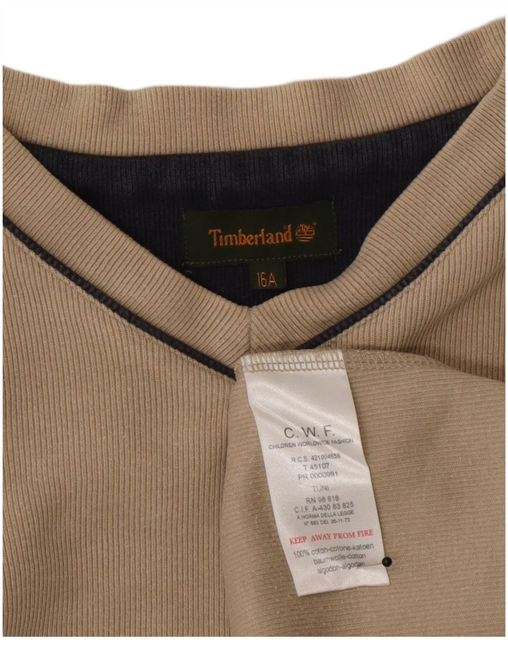 Timberland Top Garçon Manche Longue 15-16 ans Beige Coton