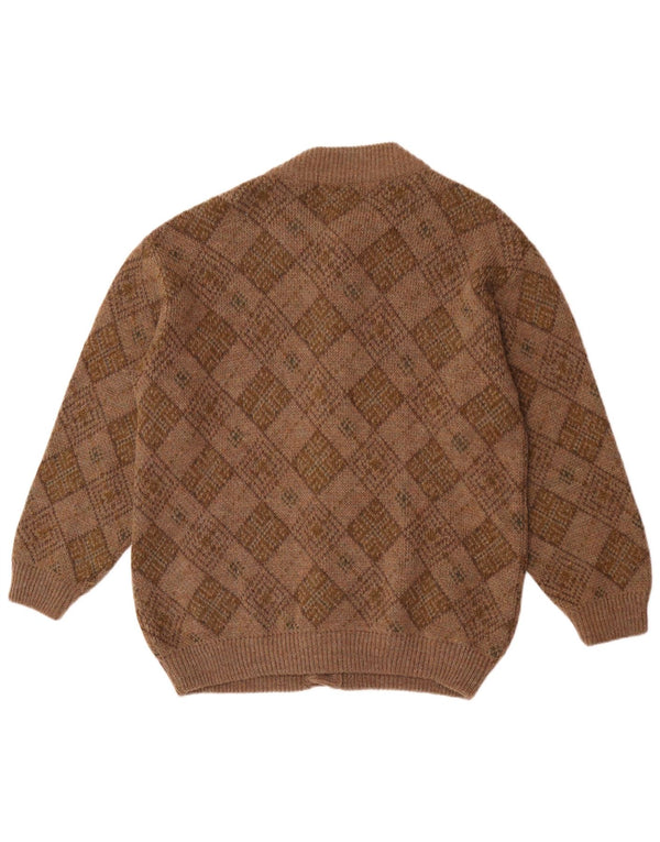 Angelo Greco Mens By Simona Cardigan Pull Large Marron Argyle/Diamant