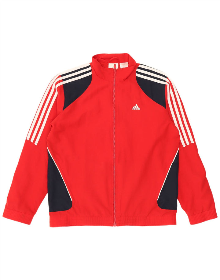 Adidas Veste de Survêtement Garçon 15-16 ans Rouge Colorblock Polyester