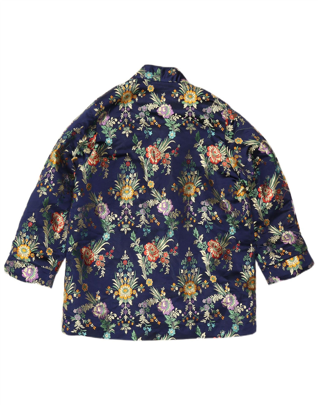 Mango Veste Blazer 3 Boutons Femme UK 16 Grand Bleu Floral Polyester