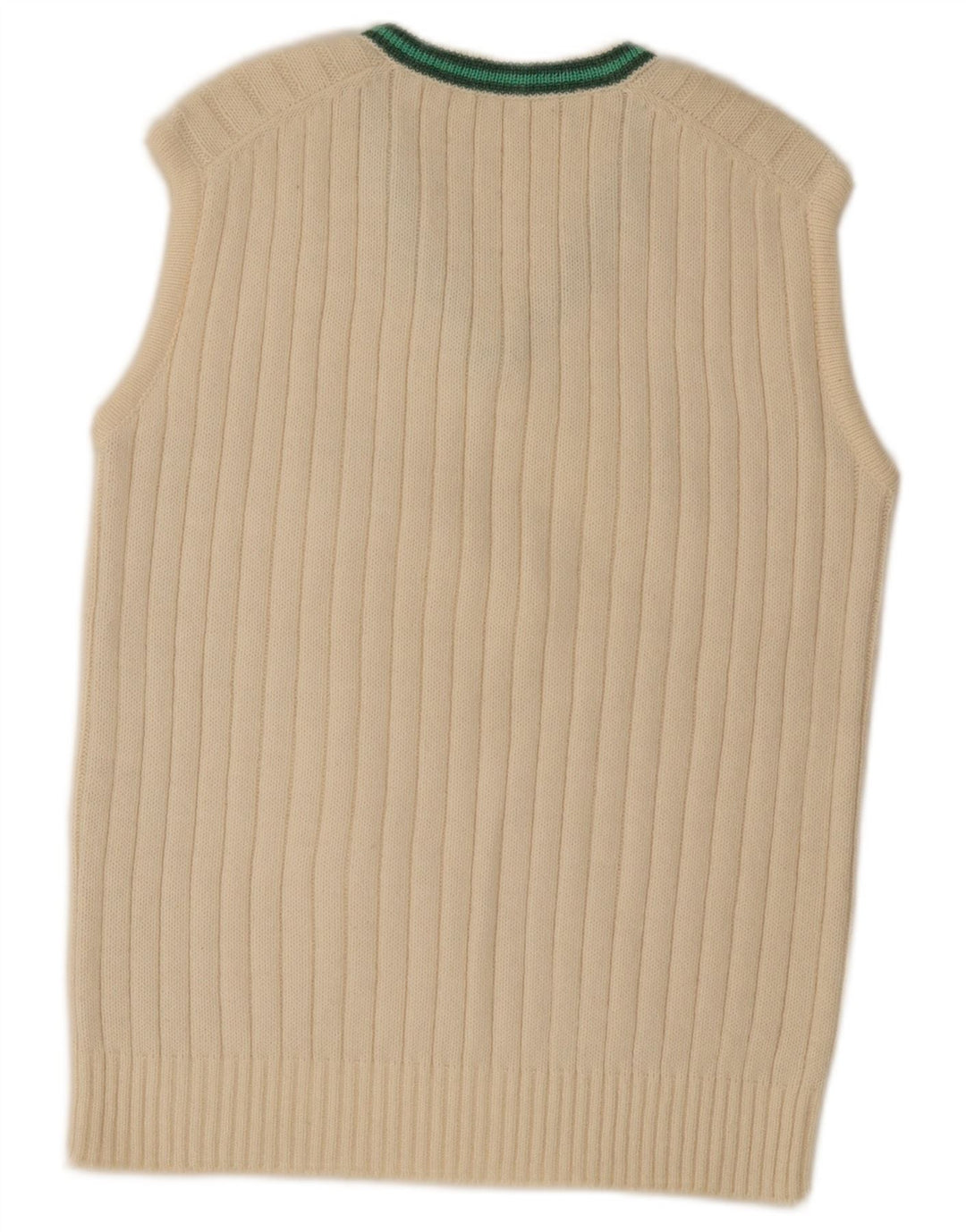 vintage Mens Vest Débardeur IT 52 Grand Off White Rayé