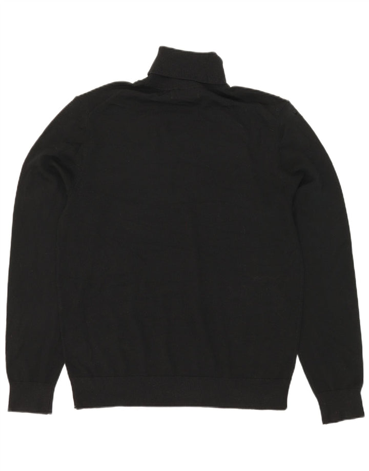 Marks & Spencer Pull col roulé pour homme en laine mérinos Noir moyen