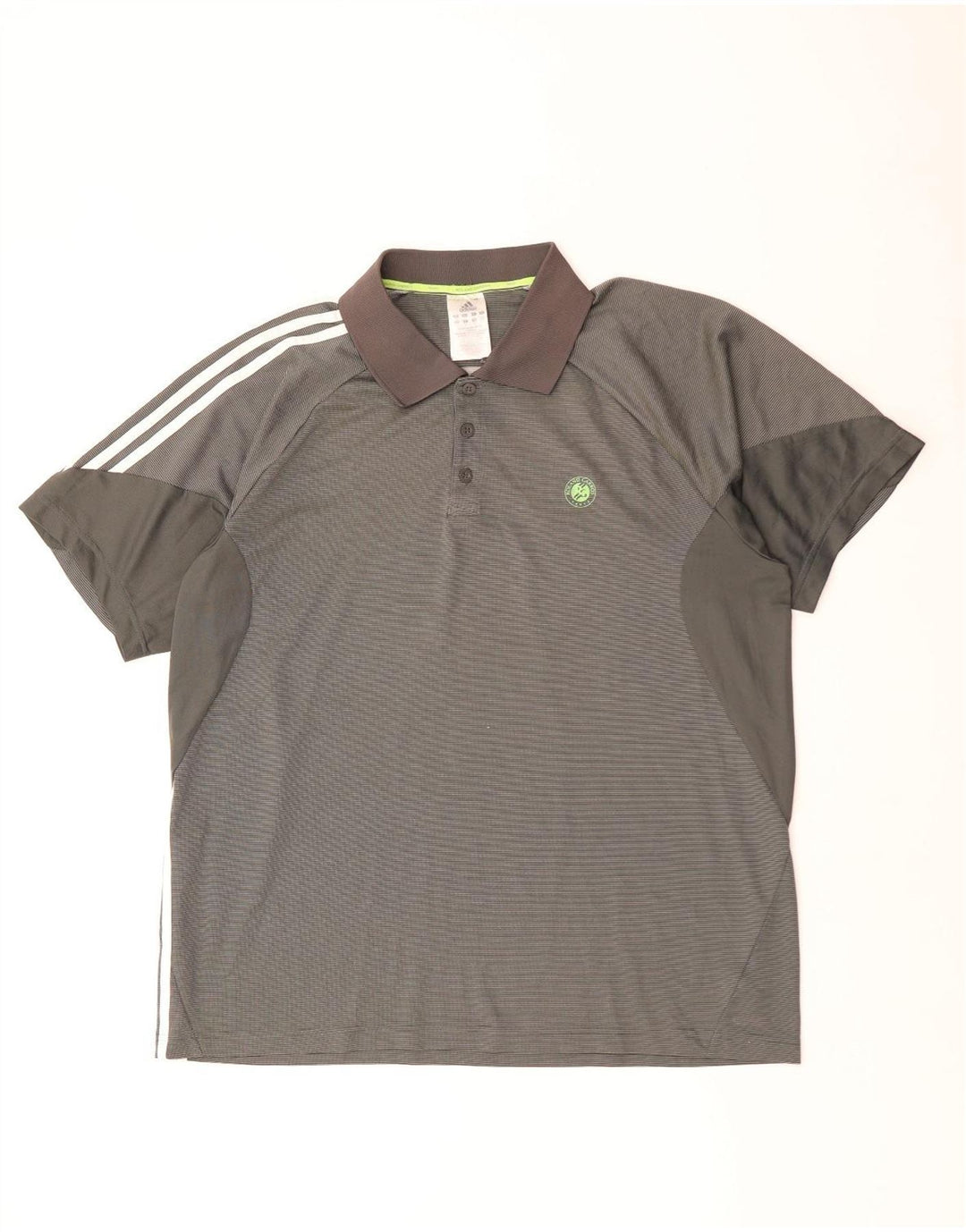 ADIDAS Polo Rolando Carros XL Homme Gris Rayure Fine