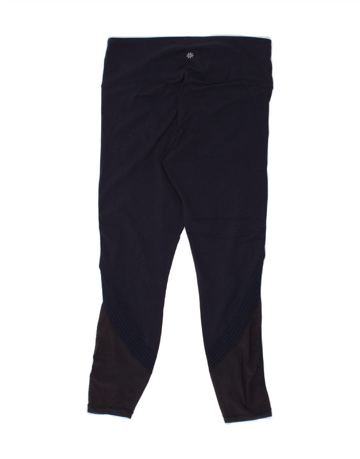 ATHLETA Womens Leggings UK 12 Medium Navy Blue Nylon Vintage Athleta and Second-Hand Athleta from Messina Hembry 