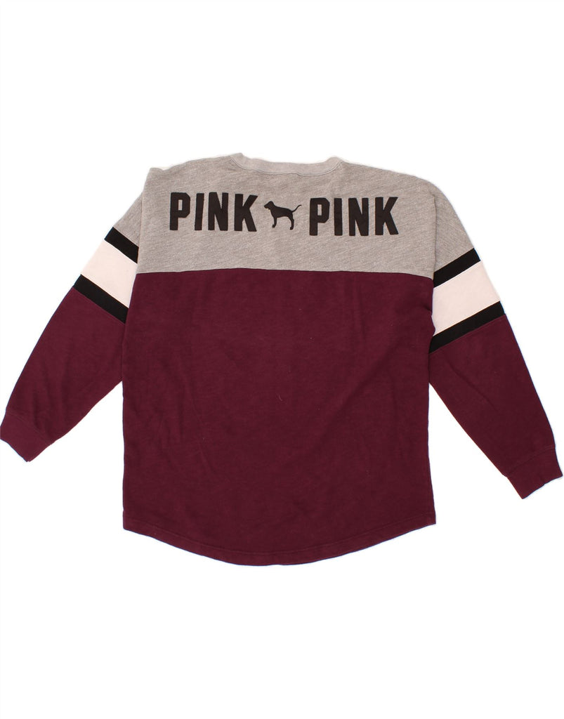 VICTORIAS SECRET Womens Pink Graphic Top Long Sleeve UK 16 Large Purple Vintage Victorias Secret and Second-Hand Victorias Secret from Messina Hembry 