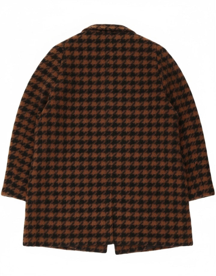 ELENA MIRO Pardessus Oversize Femme IT 43 Marron Moyen Pied-de-Poule Rétro
