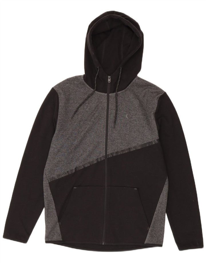 Jack & Jones Pull à capuche zippé pour homme en polyester color block noir moyen