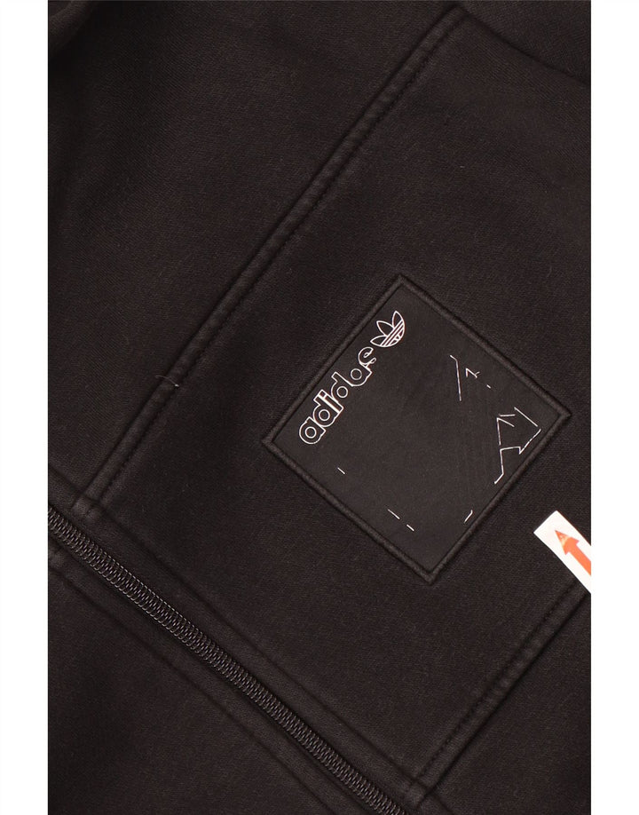 Adidas Pull à capuche zippé pour homme en coton noir moyen
