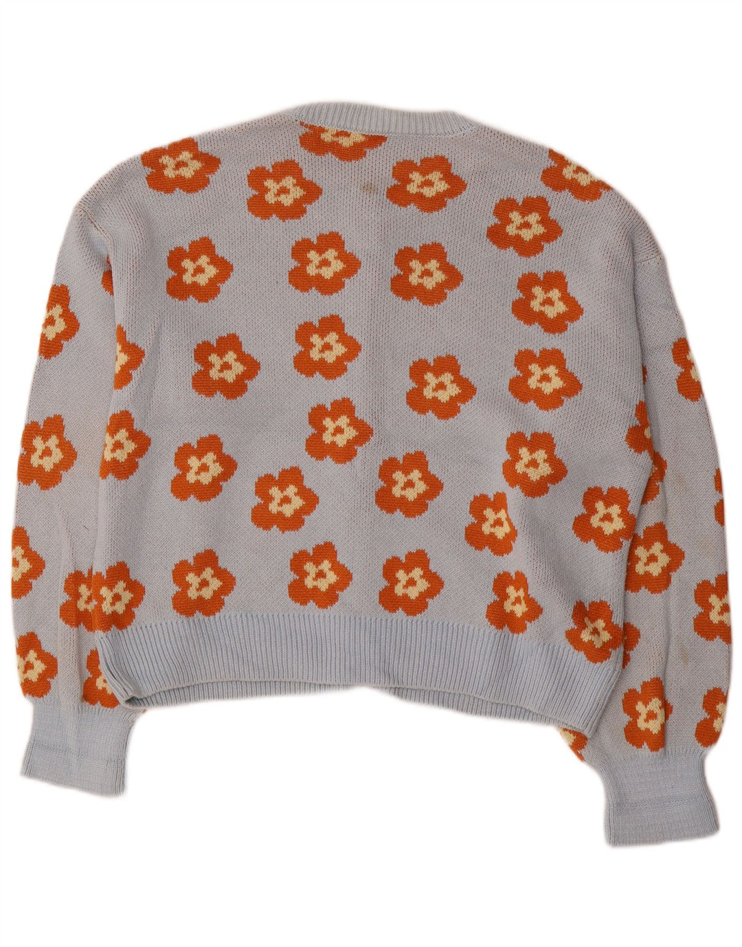 Zara Cardigan surdimensionné pour femme UK 10 Petit motif floral bleu