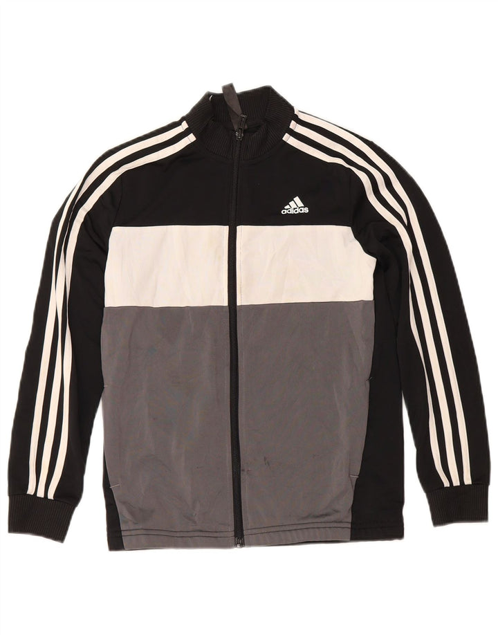 Adidas Veste de survêtement pour garçon 9-10 ans Noir Colourblock Polyester
