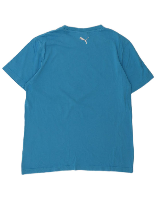 PUMA T-Shirt Graphique Homme Petit Bleu Coton