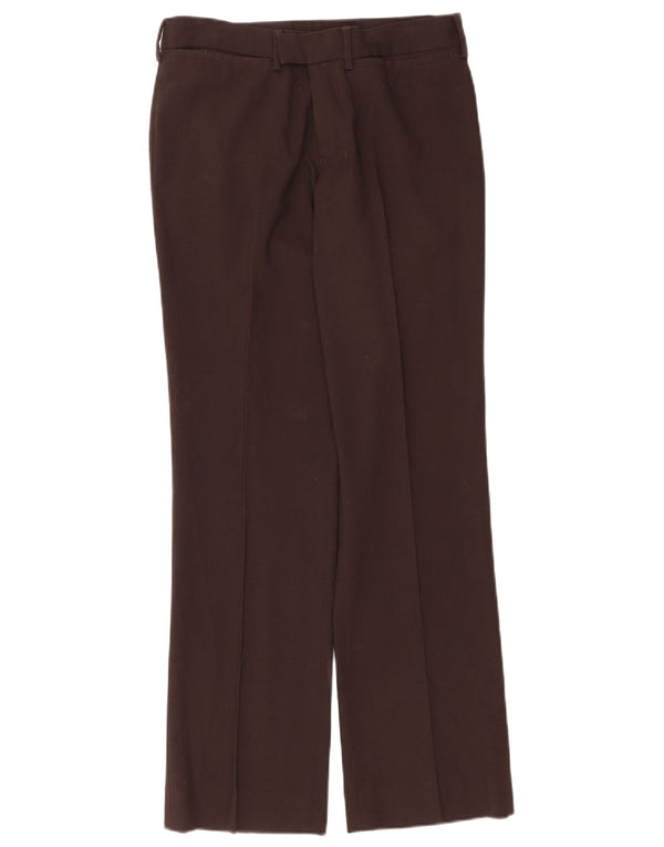 Zara Pantalon décontracté droit pour homme EU 38 Small W30 L30 Marron Polyester