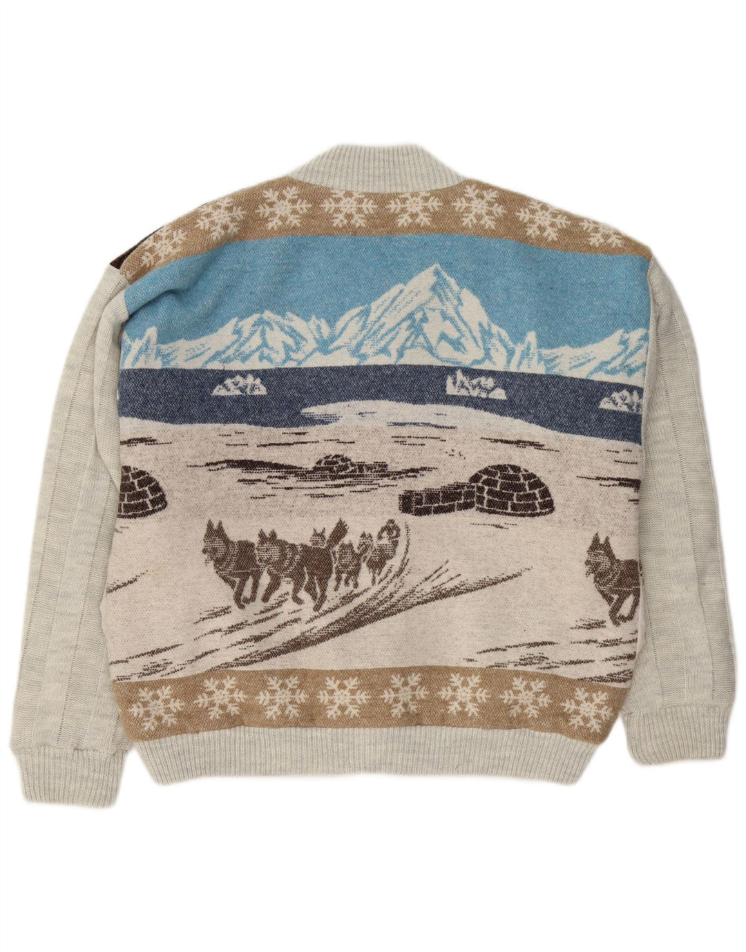 VINTAGE Pull Cardigan Graphique Homme IT 48/50 Moyen Multicolore