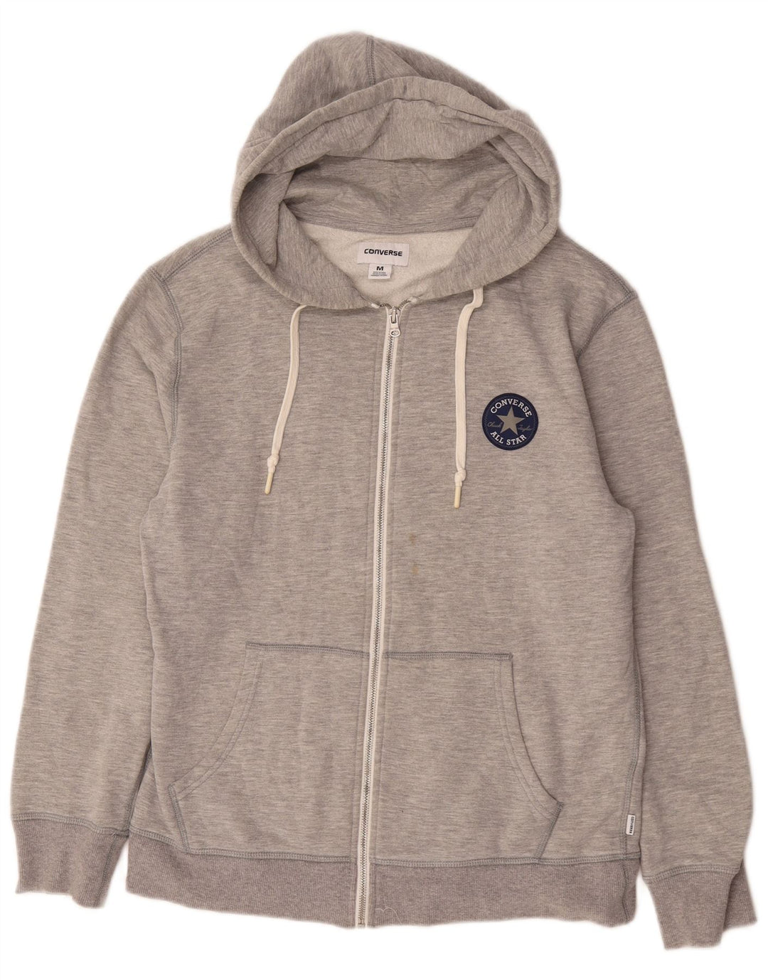 Converse Sweat à Capuche Zippé Homme Gris Moyen Coton