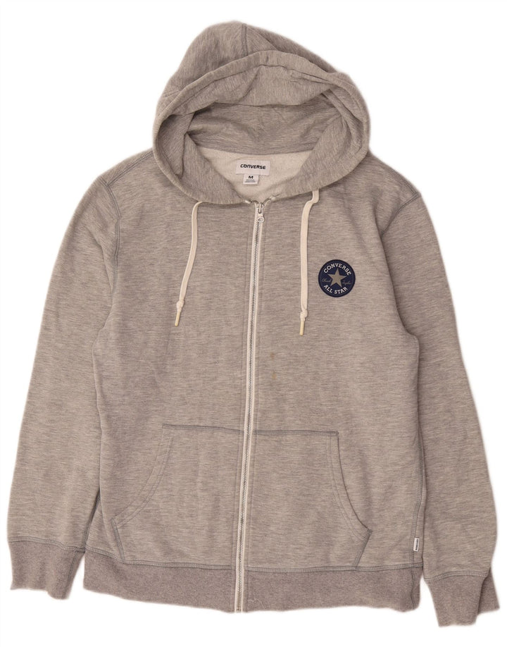 Converse Sweat à Capuche Zippé Homme Gris Moyen Coton