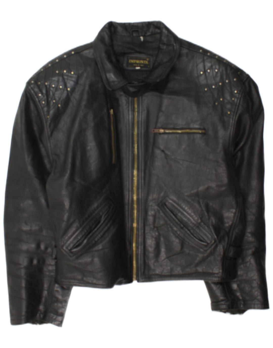 veste de course en cuir femme vintage UK 18 XL cuir noir