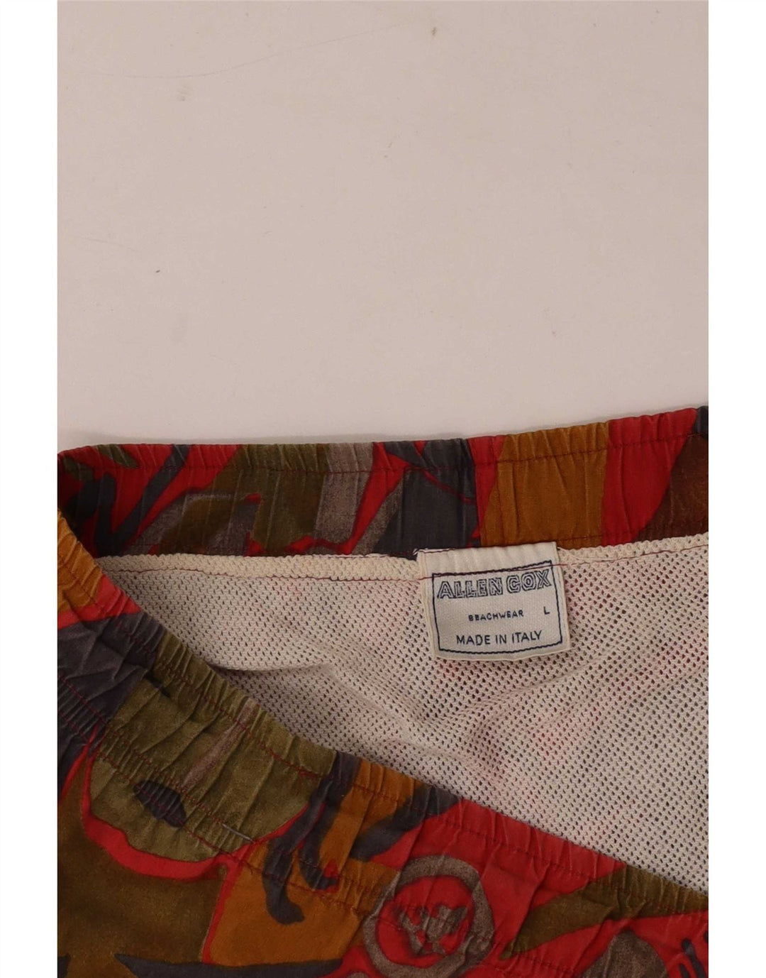 Allen Cox Short de bain à motif abstrait pour homme en coton multicolore