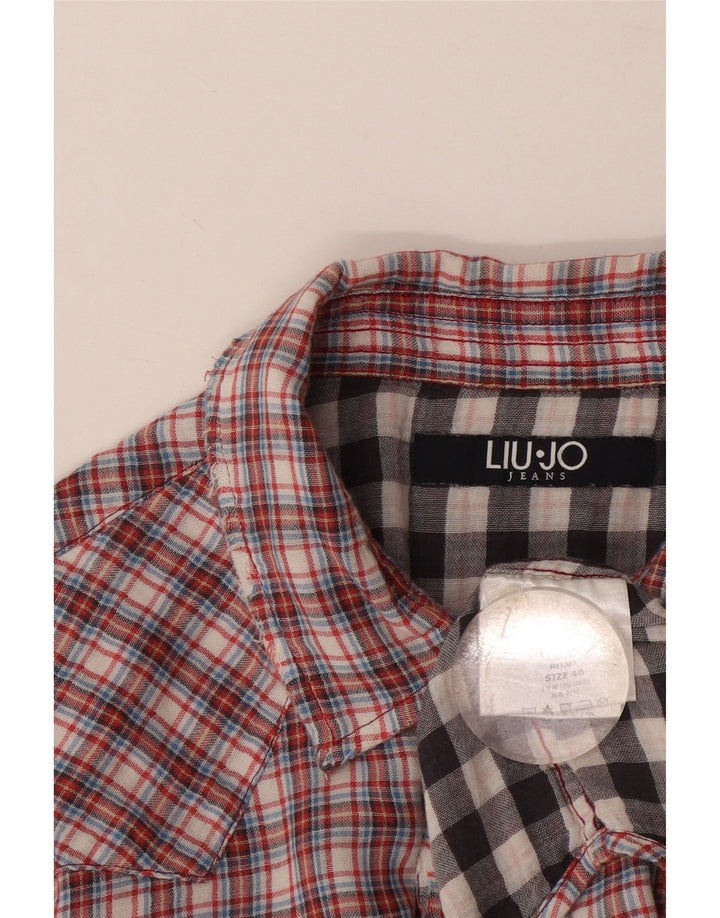 Liu Jo Chemise en flanelle pour homme Taille 40 Coton à carreaux rouge moyen