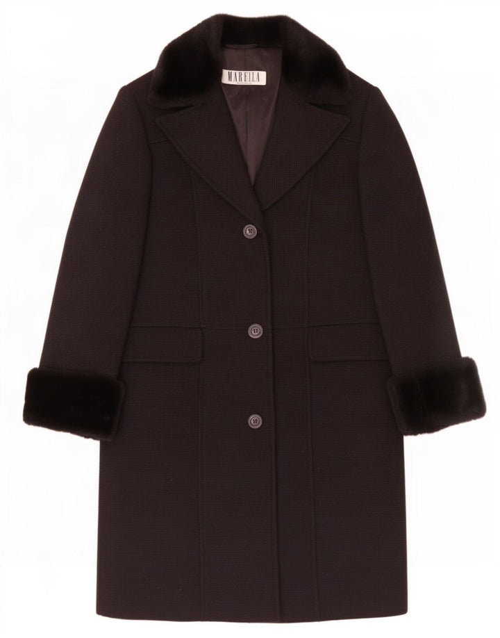 Marella Manteau Femme UK 12 Laine Noir Moyen