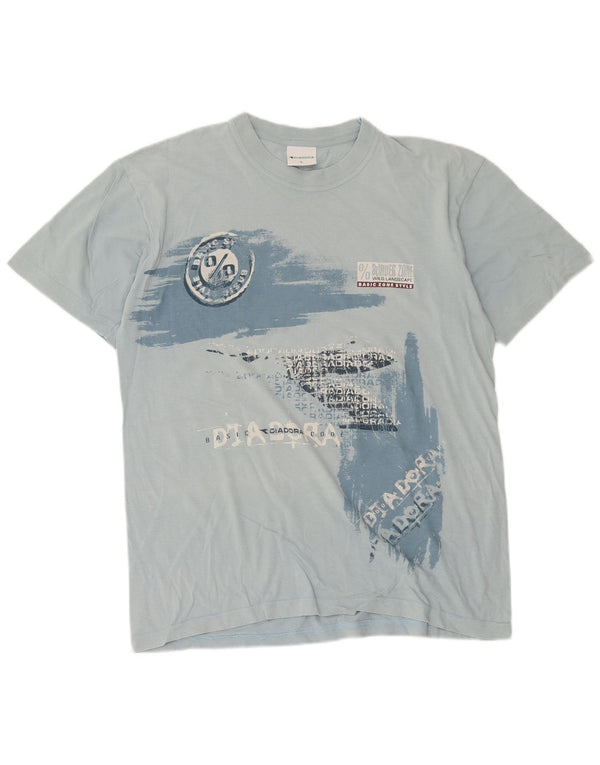 Diadora T-Shirt Graphique Haut Large Bleu Coton Homme