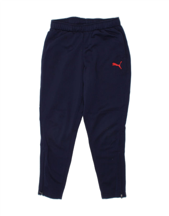 PUMA Boys Tracksuit Trousers 7-8 Years  Navy Blue Polyester Vintage Puma and Second-Hand Puma from Messina Hembry 