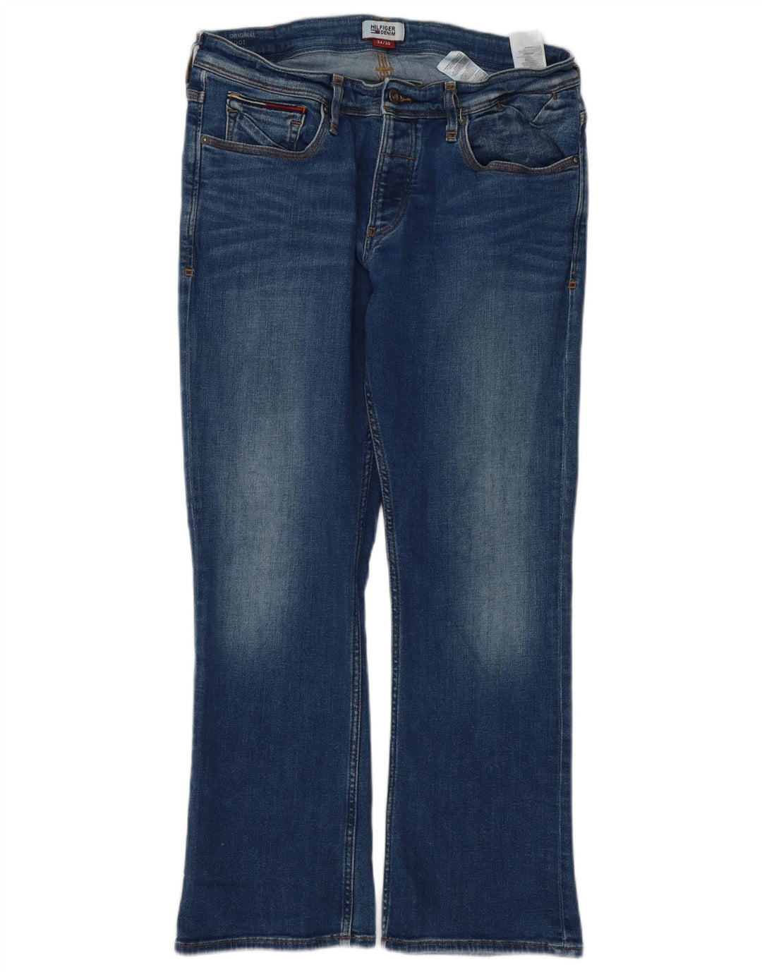 TOMMY HILFIGER Jean Bootcut Homme W34 L28 Bleu Coton