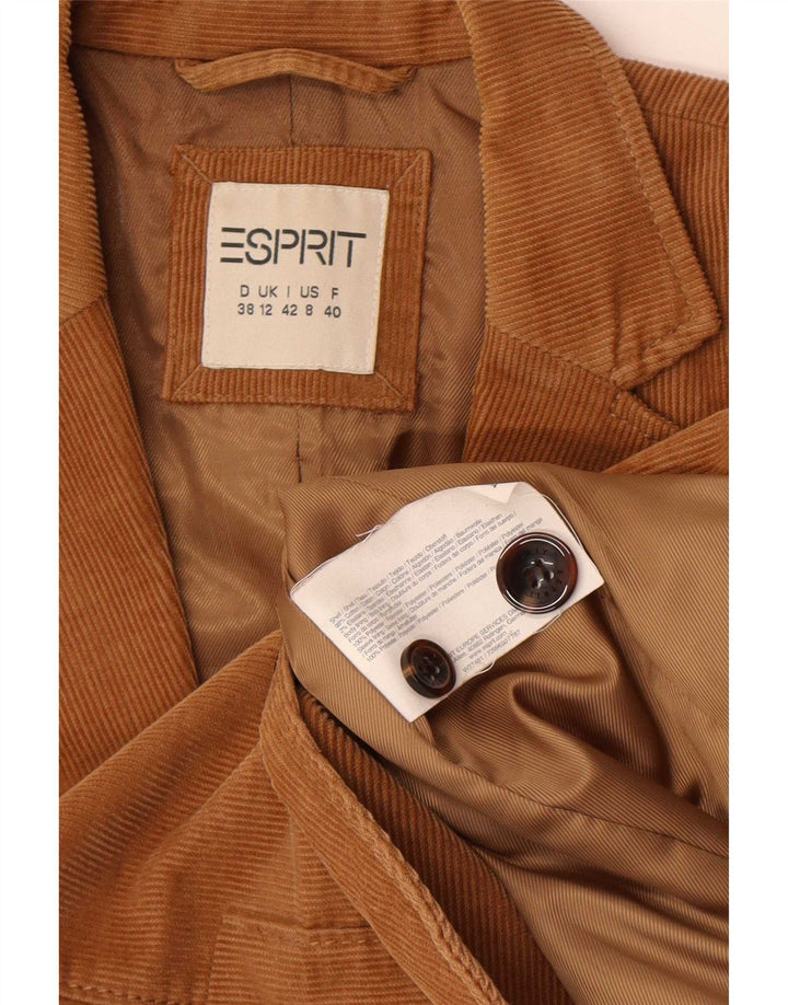 Esprit Veste blazer en velours côtelé à 2 boutons pour femme UK 12 Marron moyen Coton