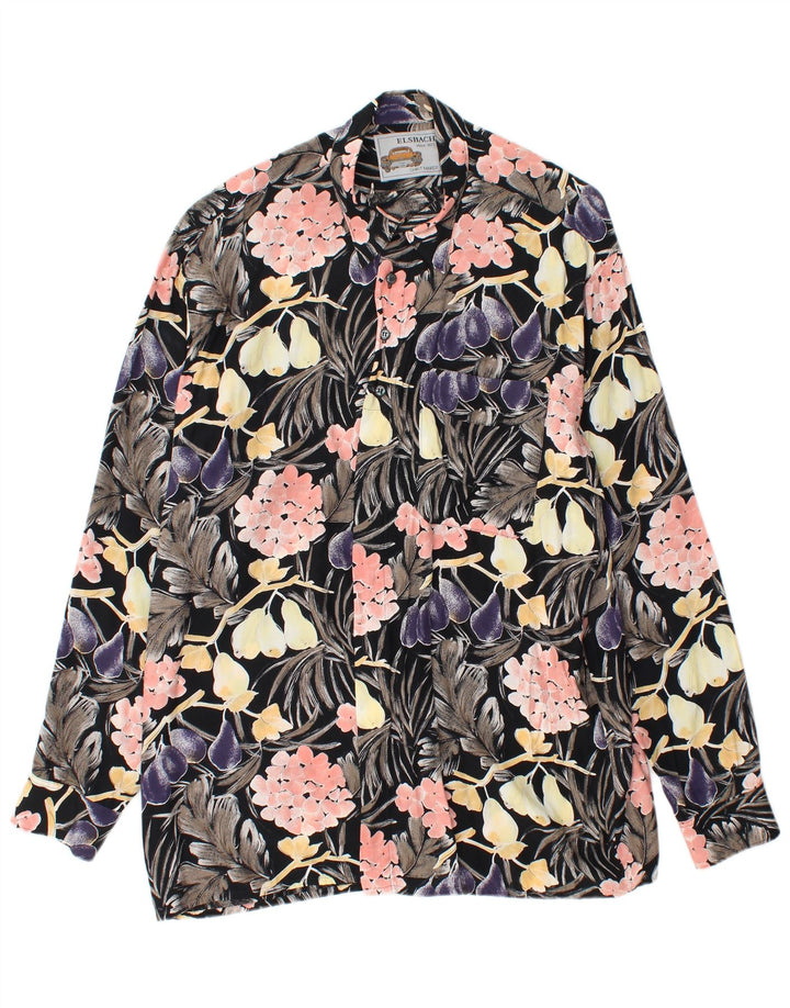 ELSBACH Chemise pull homme taille 41/42 grande viscose florale noire