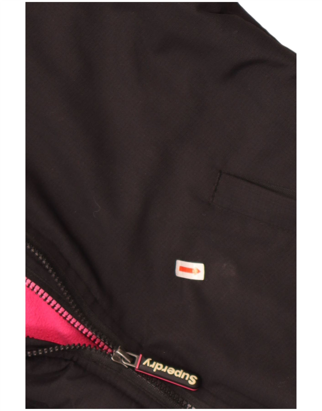 Superdry Veste coupe-vent graphique pour femme UK 16 Large Noir