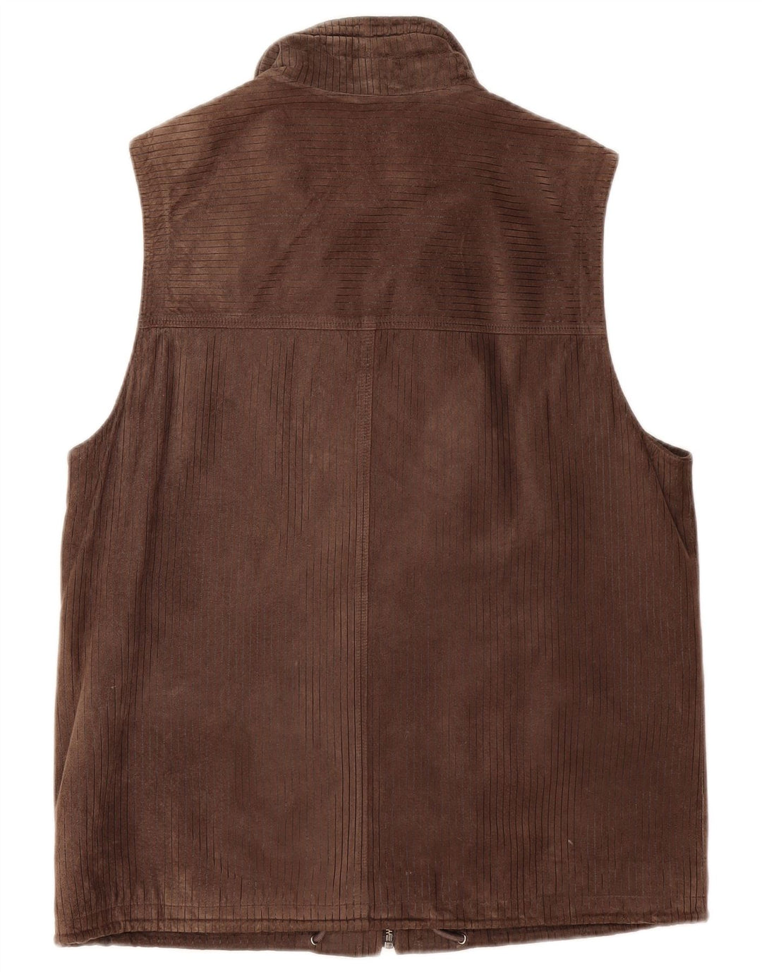 VINTAGE Gilet en daim homme UK 40 Grand cuir marron