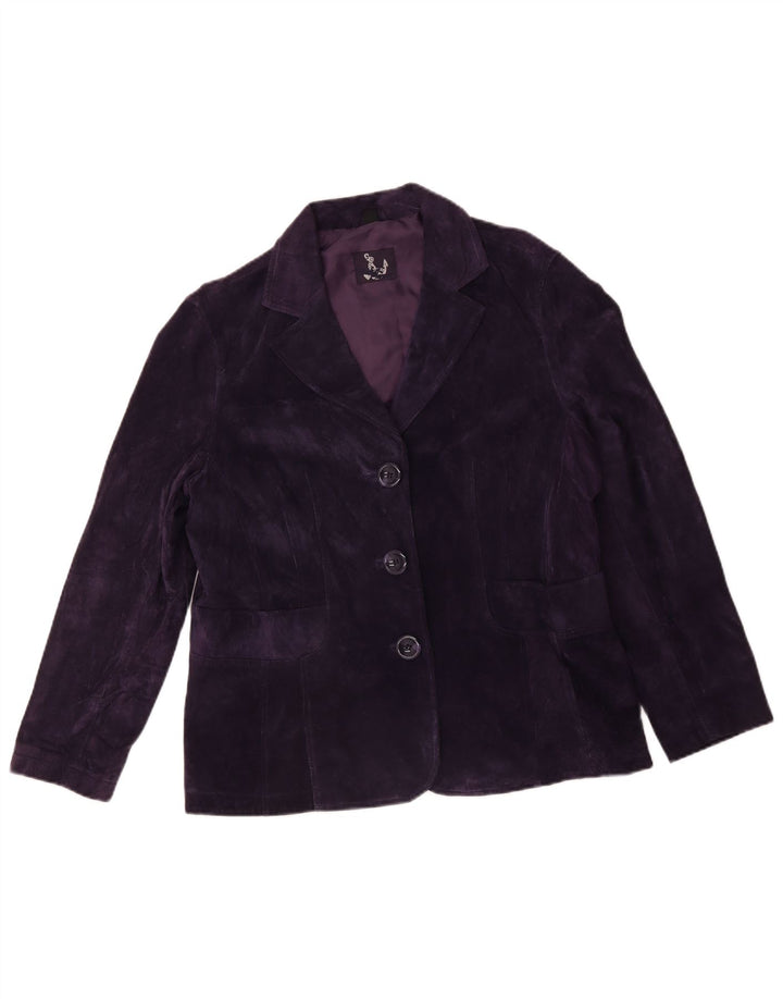 TCM Veste blazer en daim à 3 boutons pour femme UK 20 2XL Cuir violet