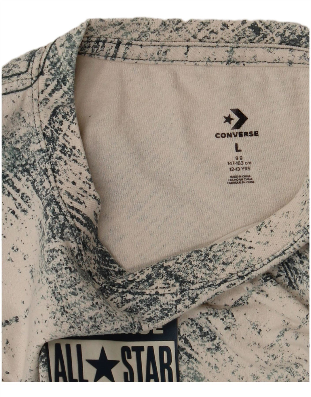 Converse T-shirt graphique pour garçon 12-13 ans Grand carreaux blanc cassé