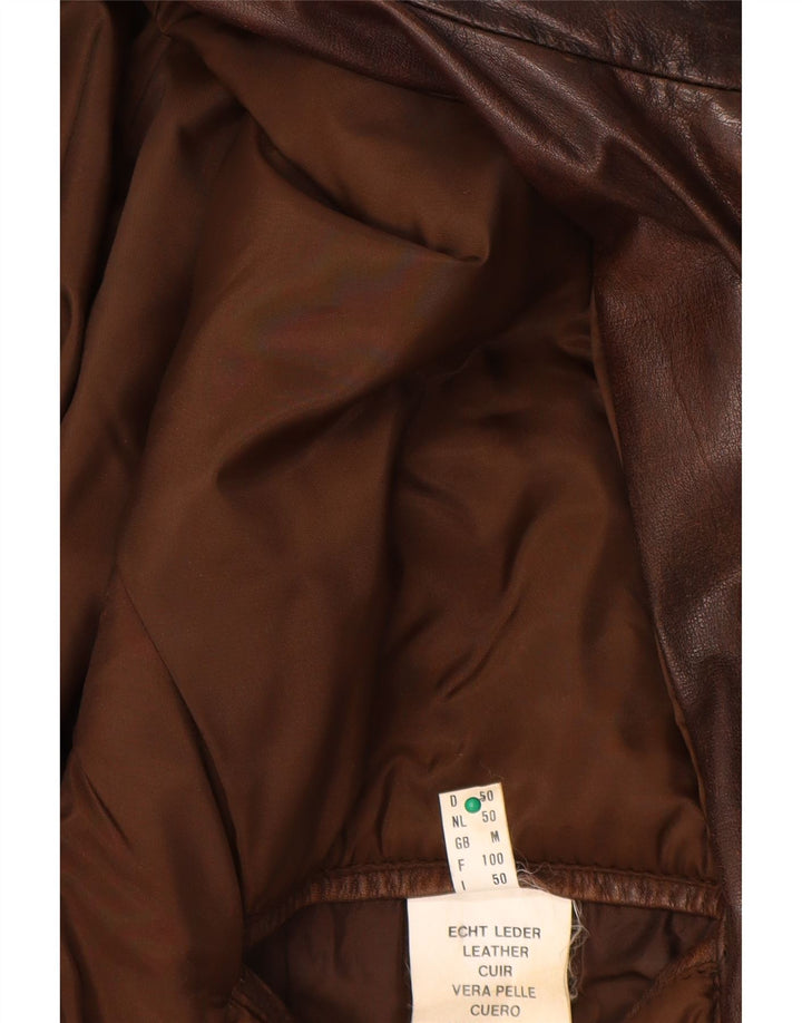 M. Flues Veste en cuir coupe ample pour homme UK 38 Cuir marron moyen