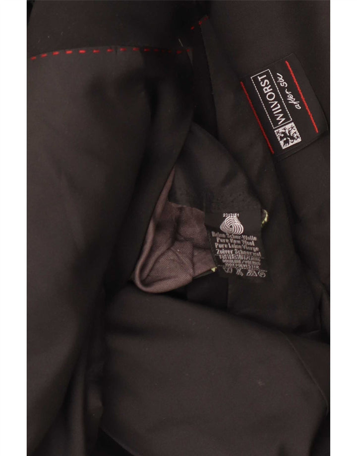 Wilvorst Veste blazer à 1 bouton pour homme UK 40 Grande laine vierge noire