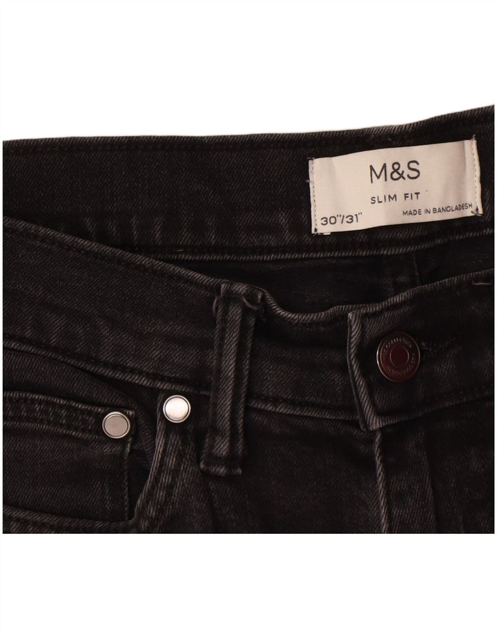 Marks & Spencer Jean Slim Homme W30 L28 Coton Noir