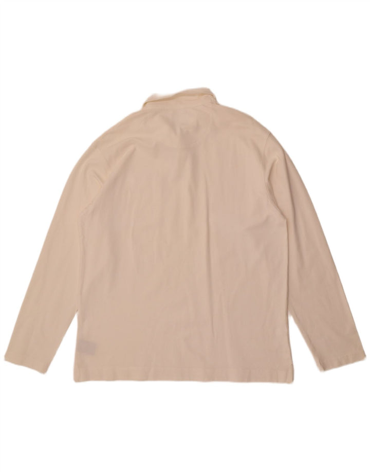 Faconnable Polo Manches Longues Homme Grand Blanc Coton